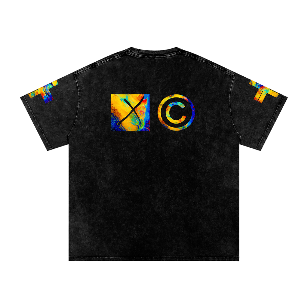 Not Basic. Never Boring. Snow Washed Oversized Cotton T-Shirt Neon Vision Snow Wash Tee