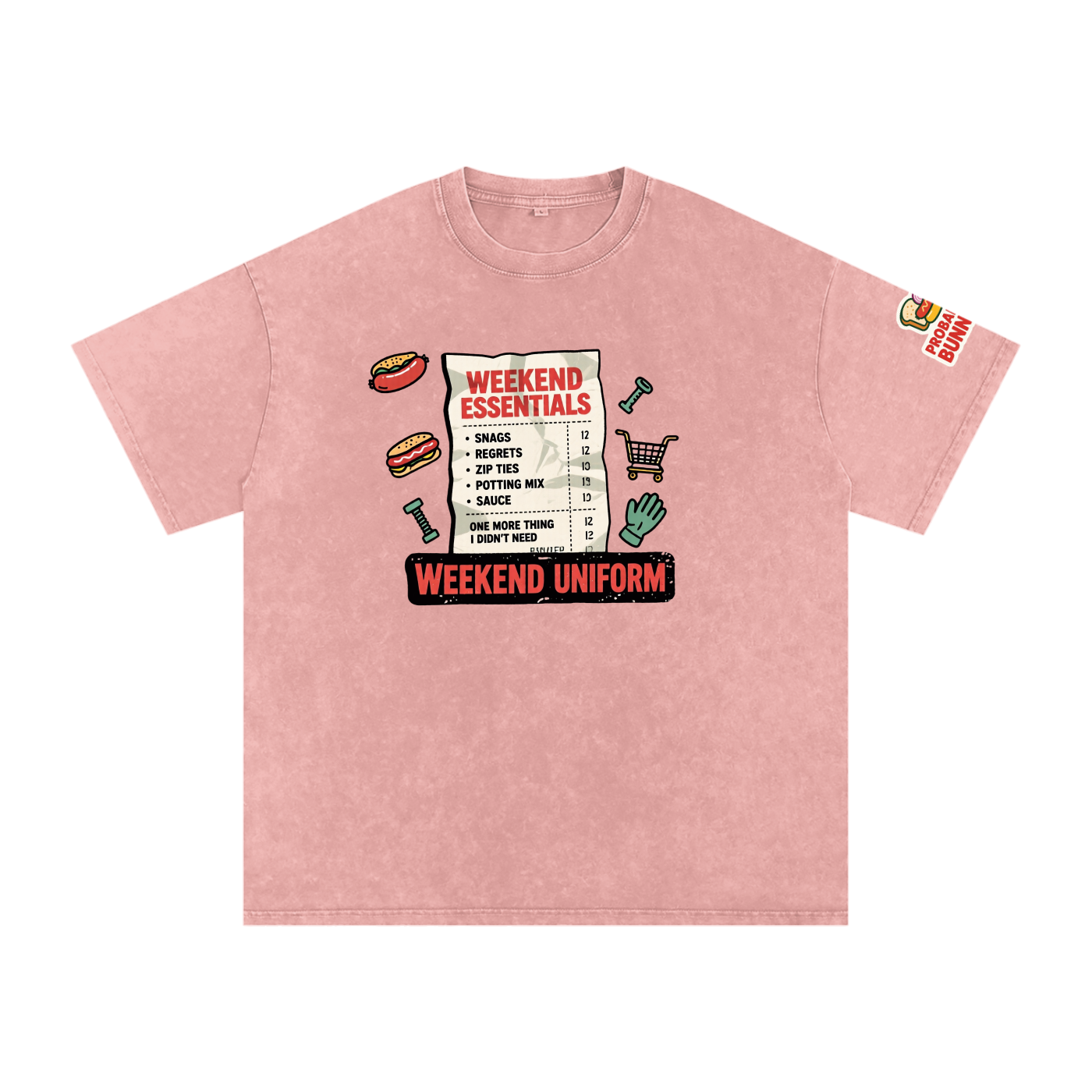 Not The Ordinary Snow Washed Oversized Cotton T-Shirt Flat Out Weekend Uniform Tee