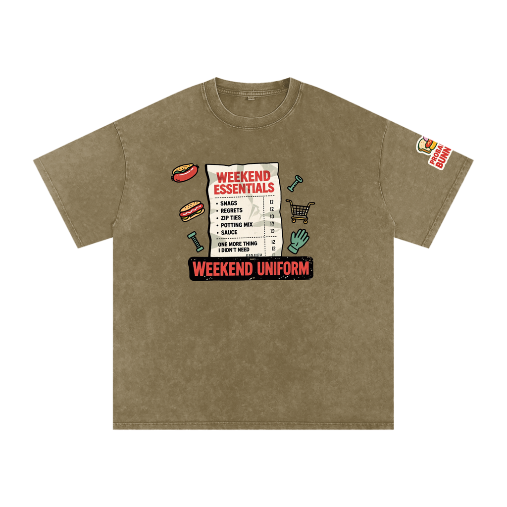 Not The Ordinary Snow Washed Oversized Cotton T-Shirt Flat Out Weekend Uniform Tee