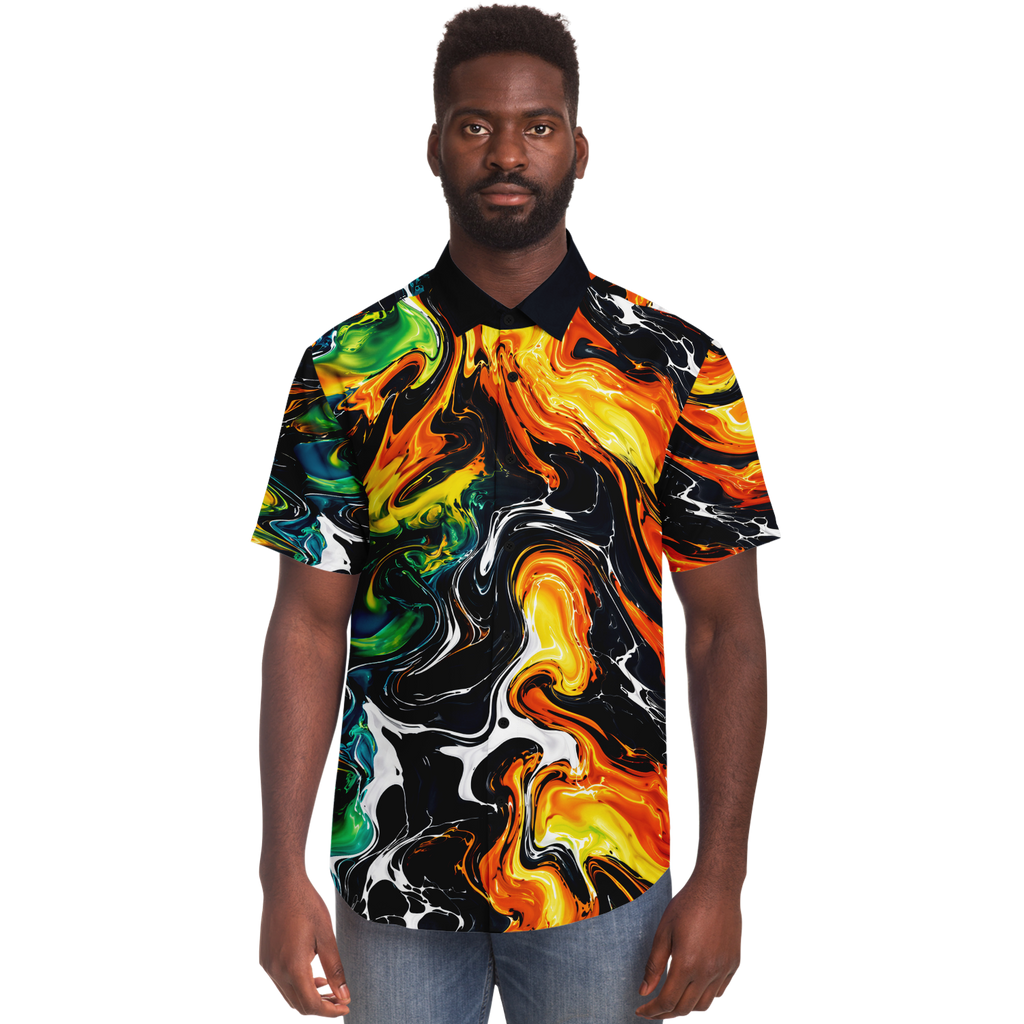 Short Sleeve Shirt, Not Your Normal Statement Shirt – Vibrant Graphic Button Down