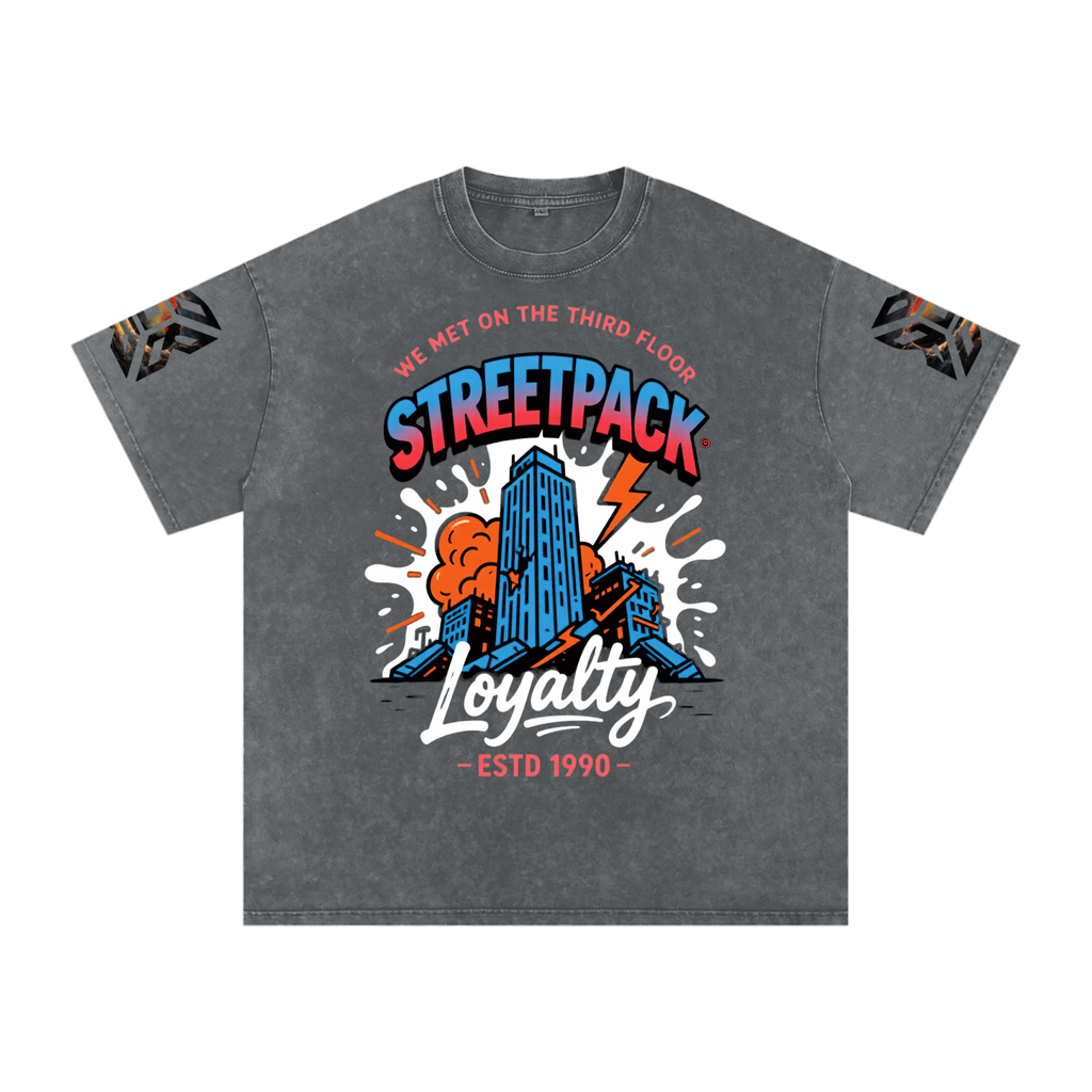 Not Just Another Snow Washed Oversized Cotton T-Shirt Third Floor Loyalty