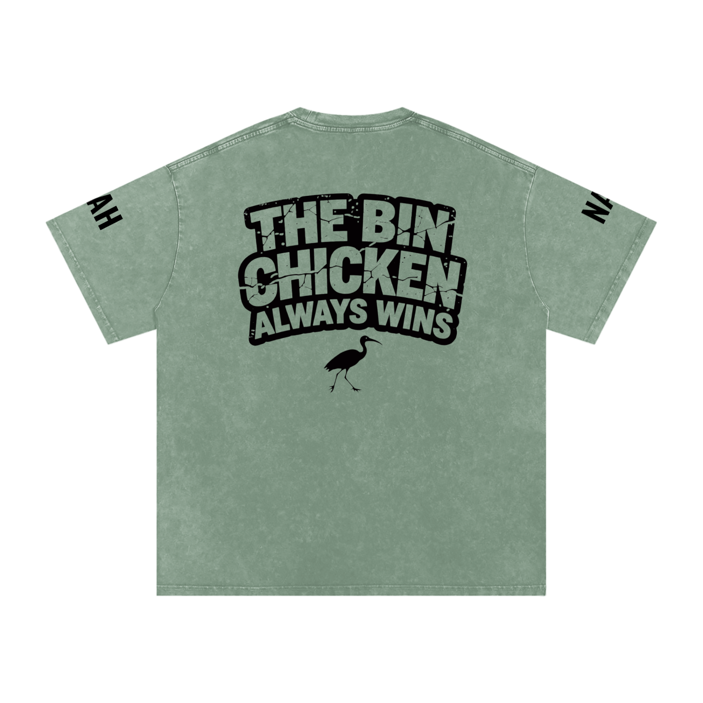 Not The Standard Snow Washed Oversized Cotton T-Shirt Bin Chicken Tee