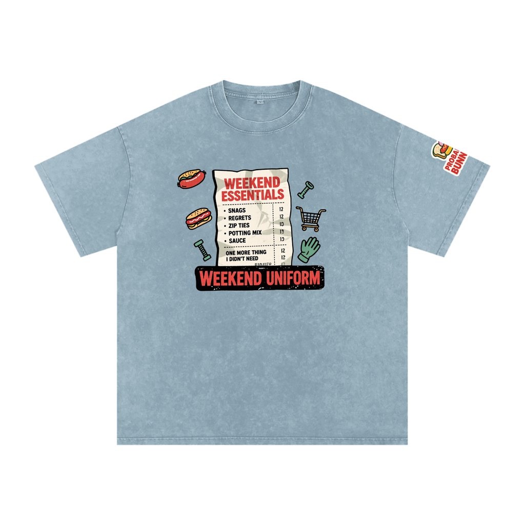 Not The Ordinary Snow Washed Oversized Cotton T-Shirt Flat Out Weekend Uniform Tee