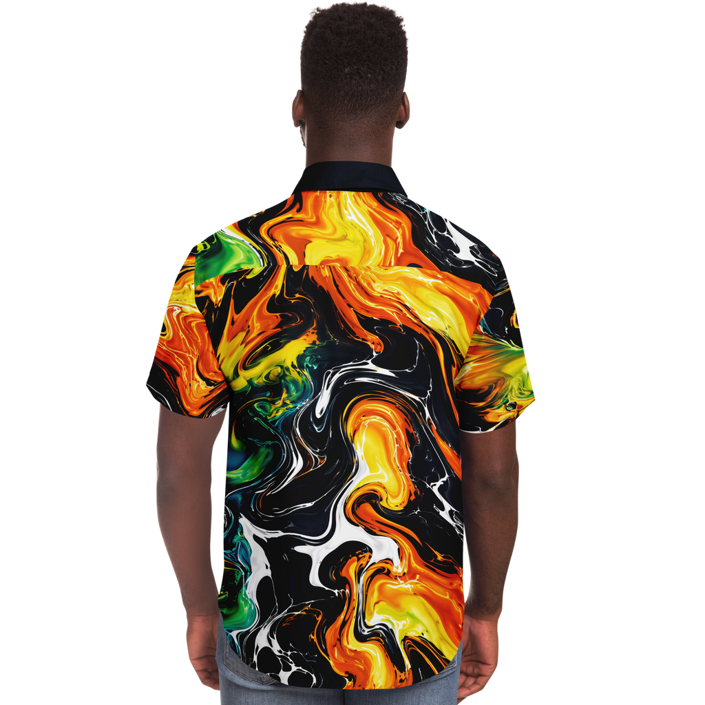 Short Sleeve Shirt, Not Your Normal Statement Shirt – Vibrant Graphic Button Down