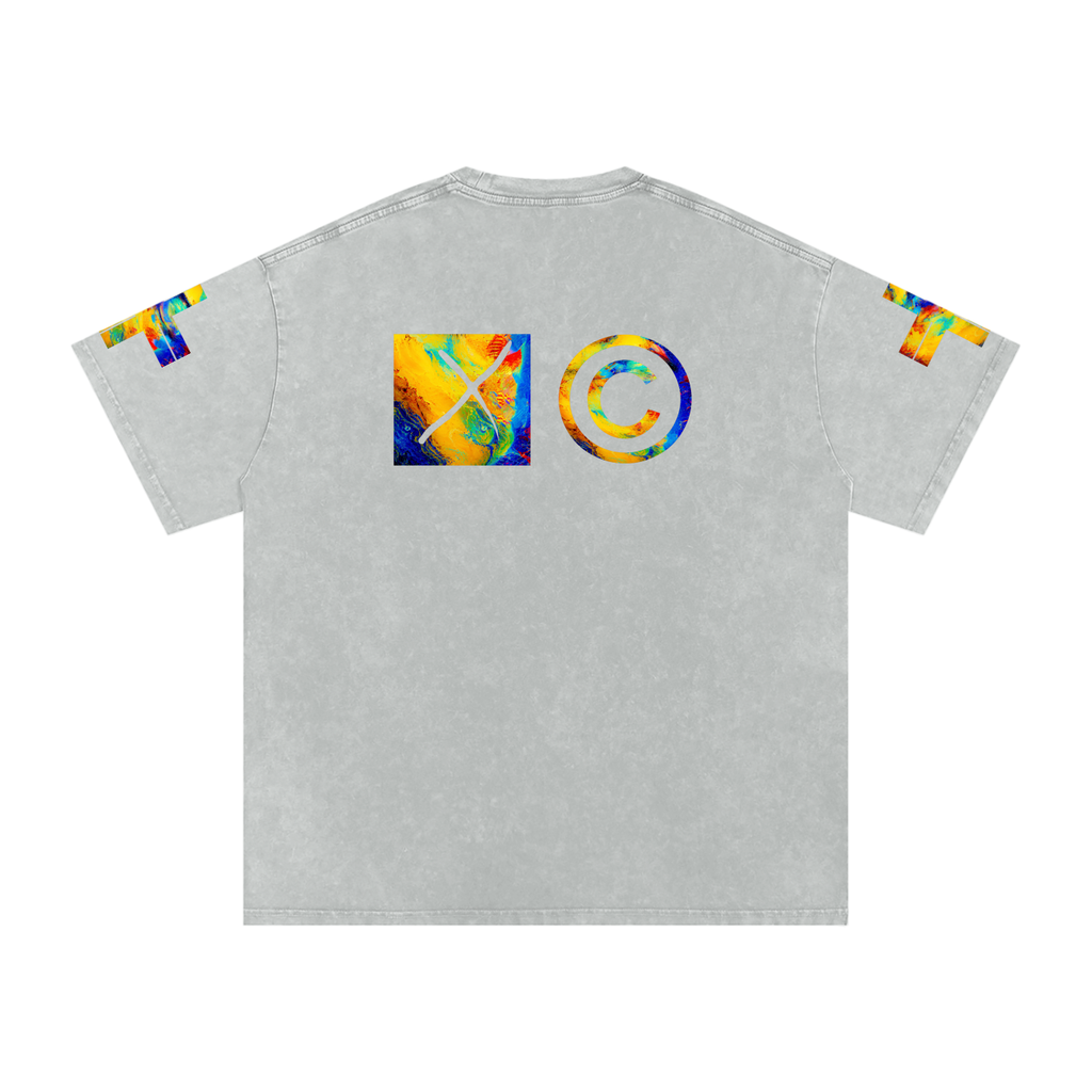 Not Basic. Never Boring. Snow Washed Oversized Cotton T-Shirt Neon Vision Snow Wash Tee