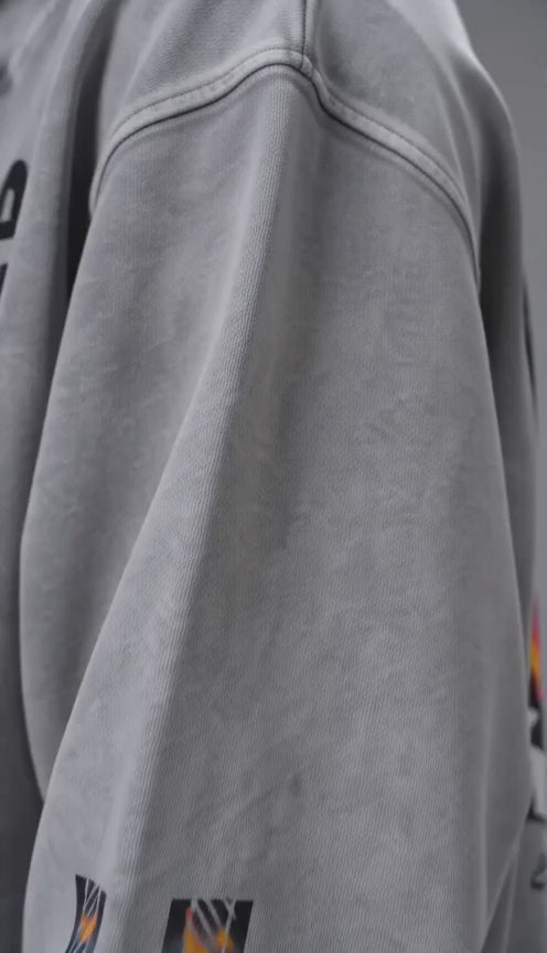 Not Just Another Fire Opal Snow Washed Loose Cotton Hoodie
