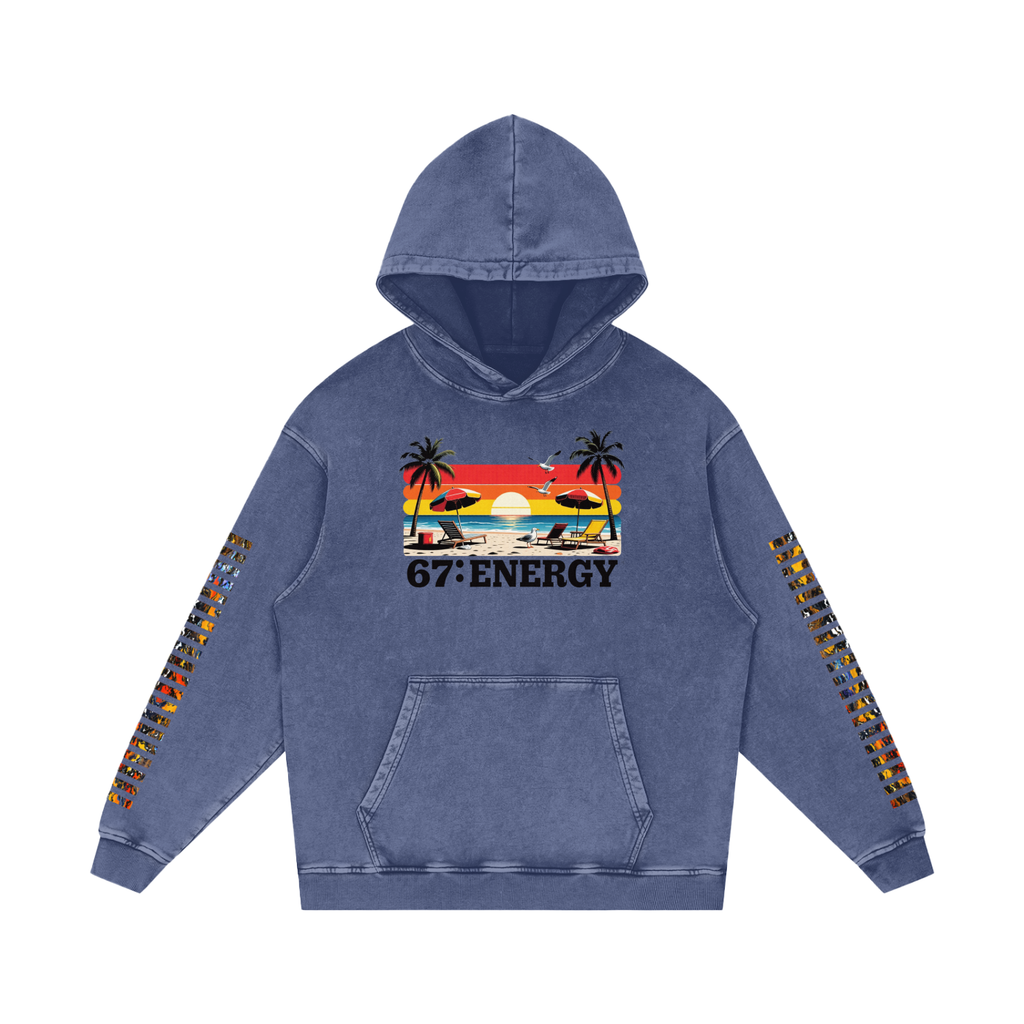 Not Dull Snow Washed Loose Cotton Hoodie 67 Energy