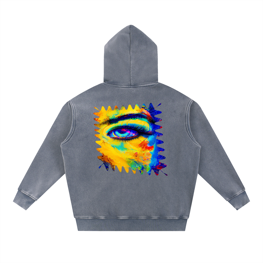 Not Calm Third Floor Energy Snow Wash Oversized Hoodie