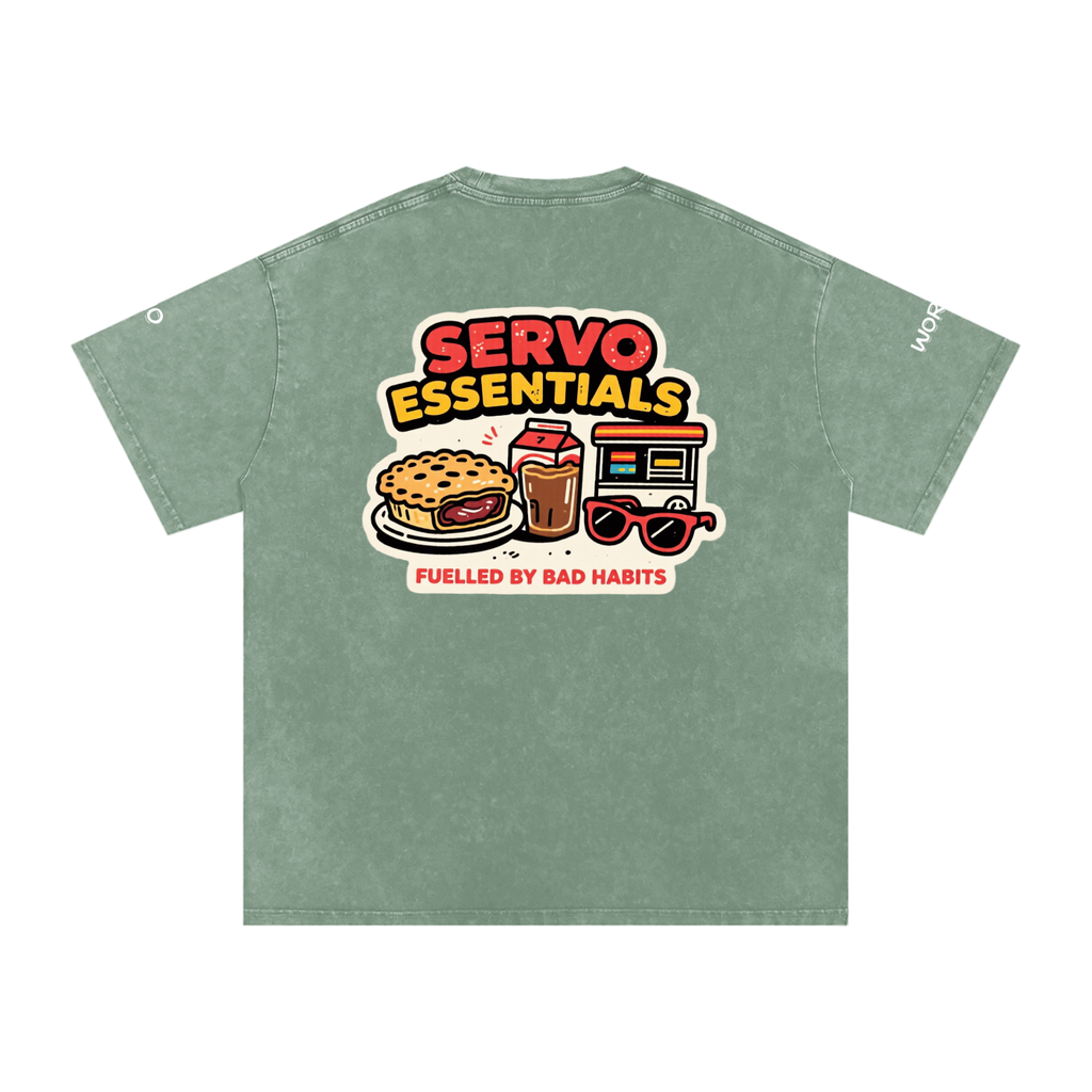 Not the Usual Snow Washed Oversized Cotton T-Shirt Another Day Servo Run Tee