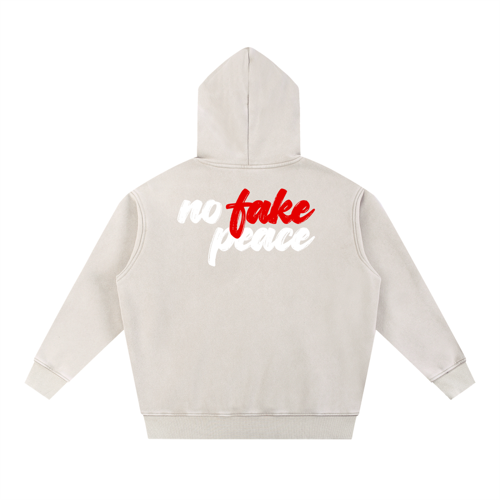 Not Basic Fit Culture Snow Wash Fleece Oversize Hoodie No Fake Peace 67
