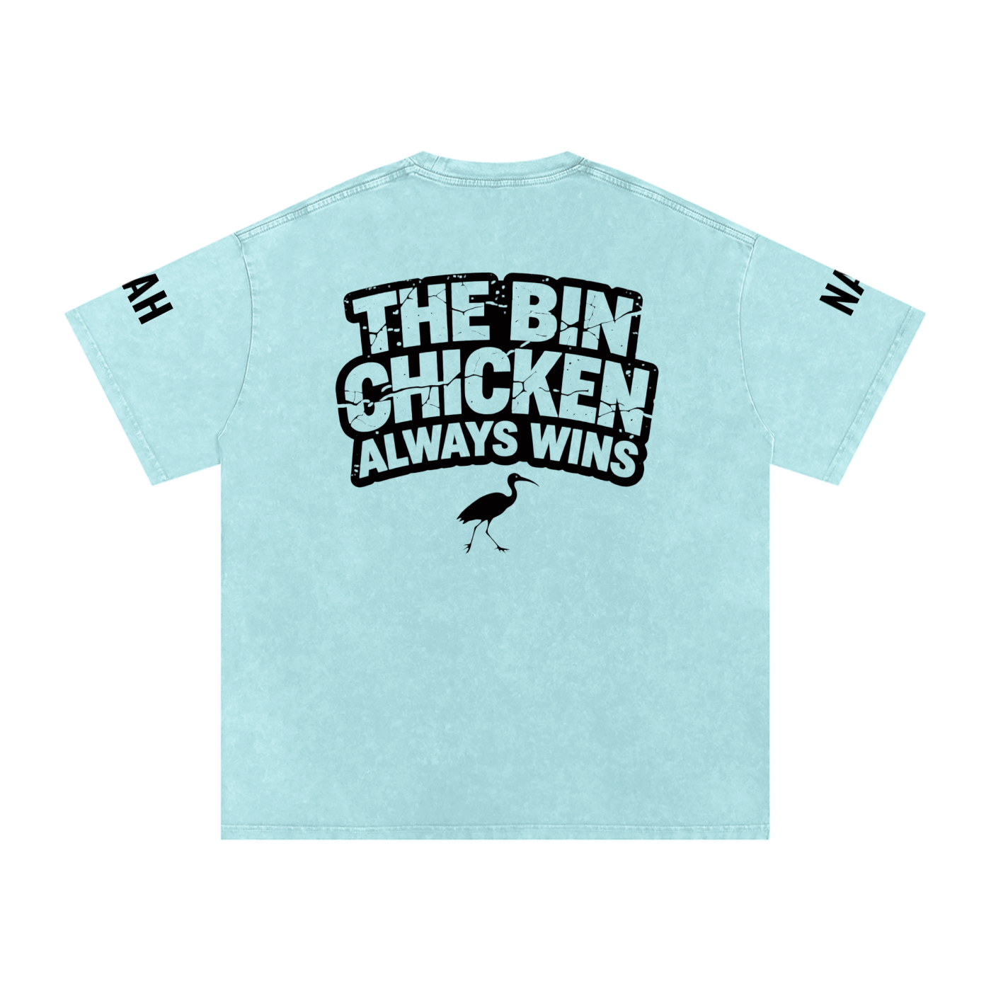 Not The Standard Snow Washed Oversized Cotton T-Shirt Bin Chicken Tee