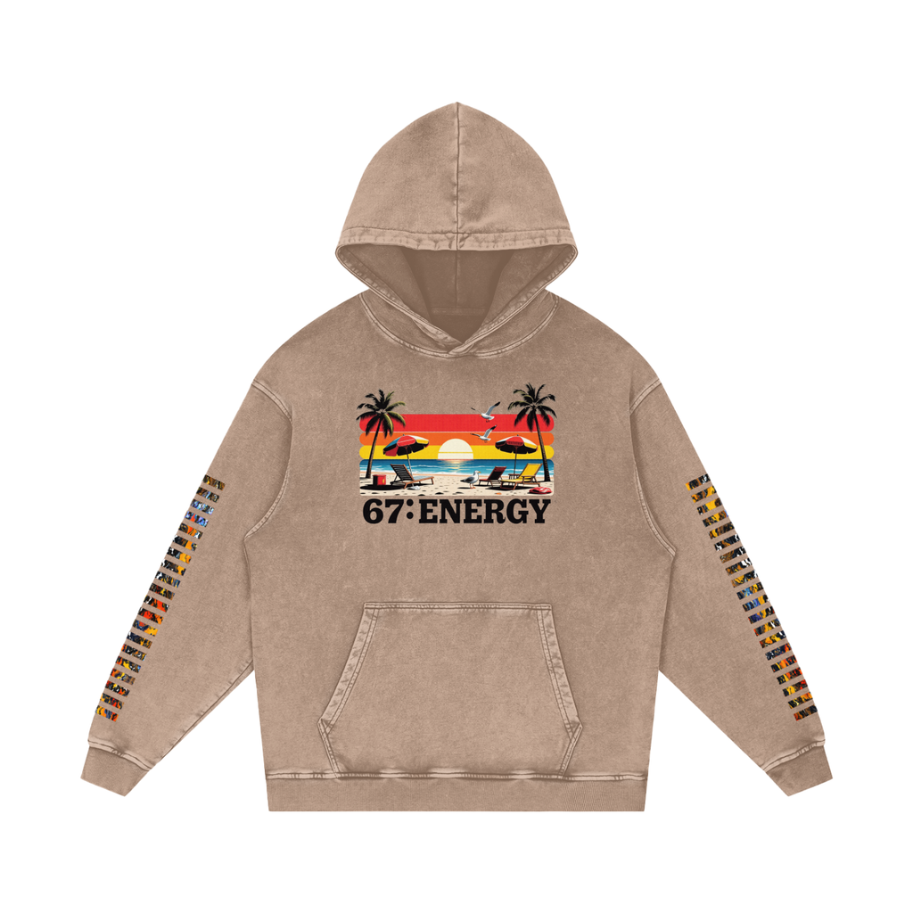 Not Dull Snow Washed Loose Cotton Hoodie 67 Energy