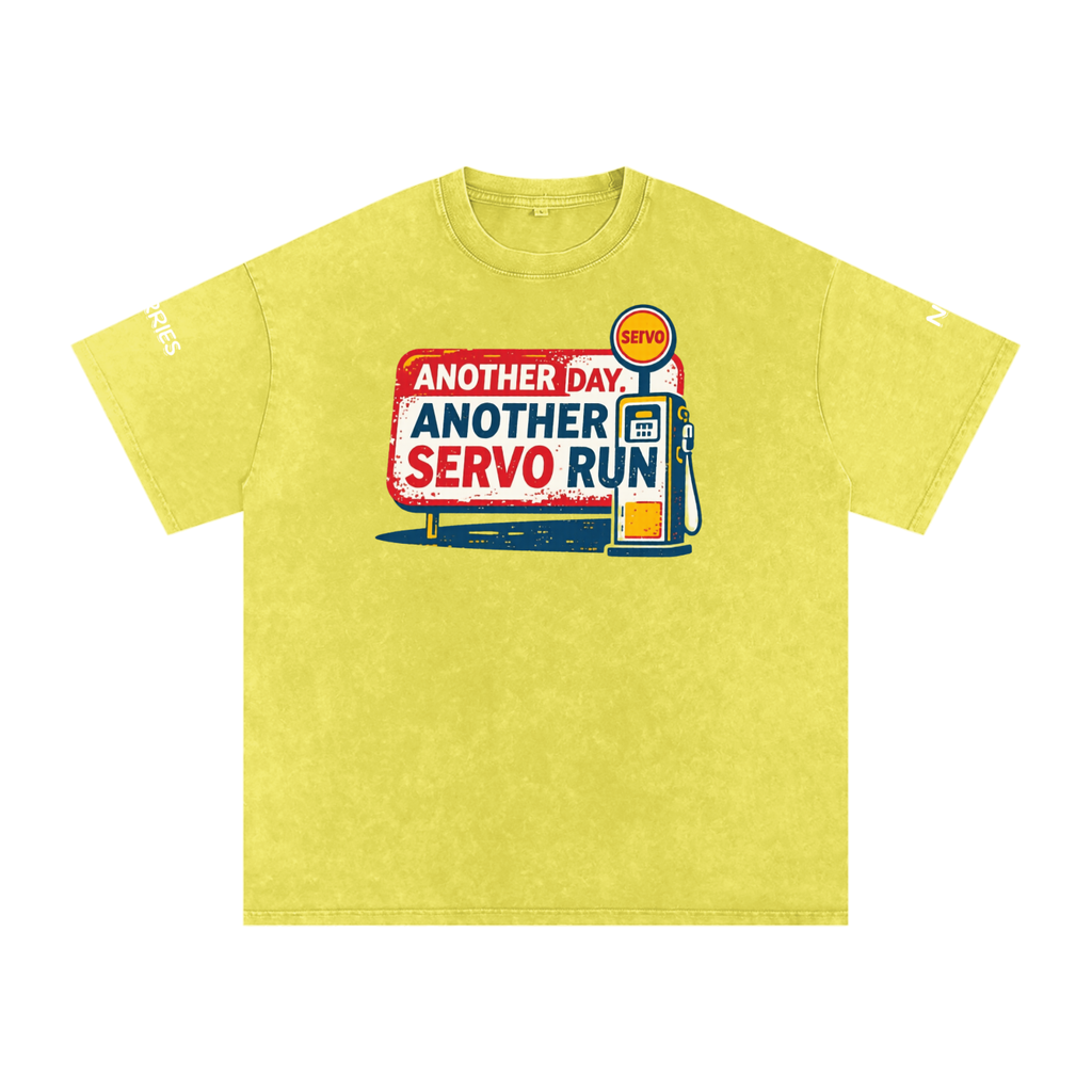Not the Usual Snow Washed Oversized Cotton T-Shirt Another Day Servo Run Tee