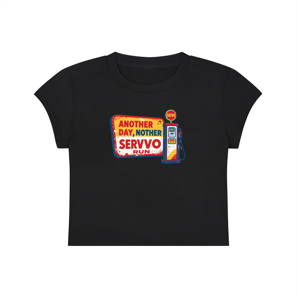 Not Silent Women's Slim-Fit Cropped T-Shirt - Another Day, Nother Servo Run Crop Tee