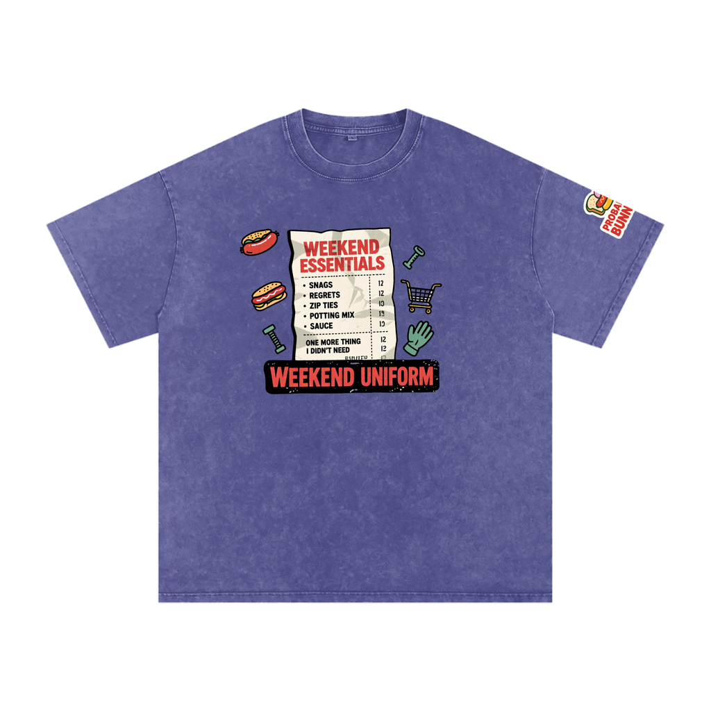 Not The Ordinary Snow Washed Oversized Cotton T-Shirt Flat Out Weekend Uniform Tee