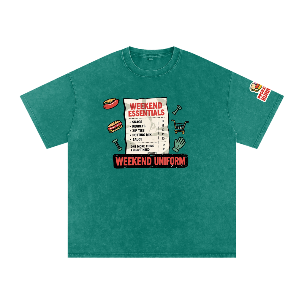 Not The Ordinary Snow Washed Oversized Cotton T-Shirt Flat Out Weekend Uniform Tee