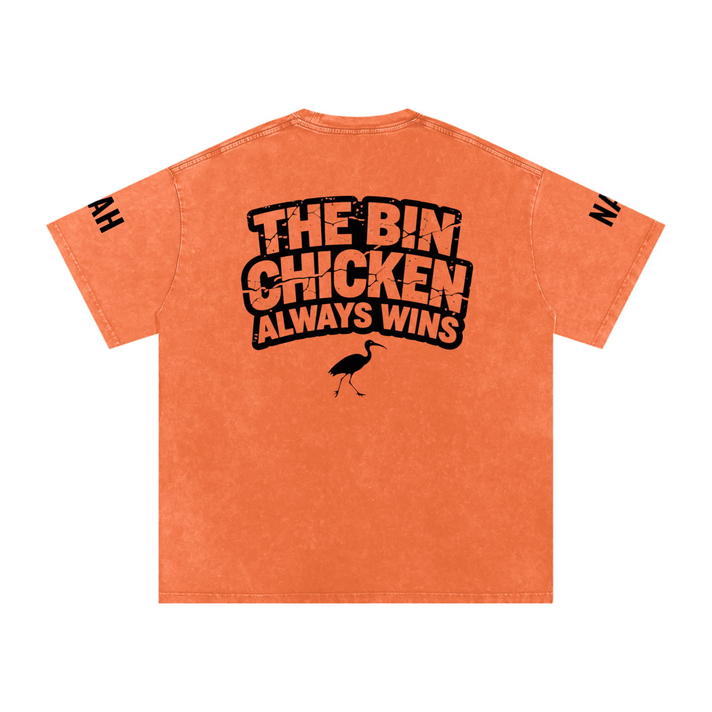 Not The Standard Snow Washed Oversized Cotton T-Shirt Bin Chicken Tee
