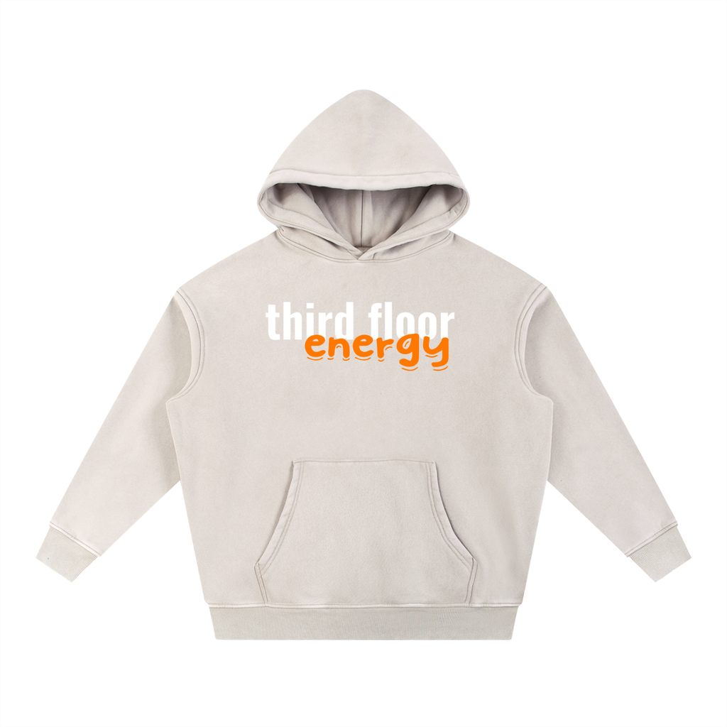 Not Calm Third Floor Energy Snow Wash Oversized Hoodie