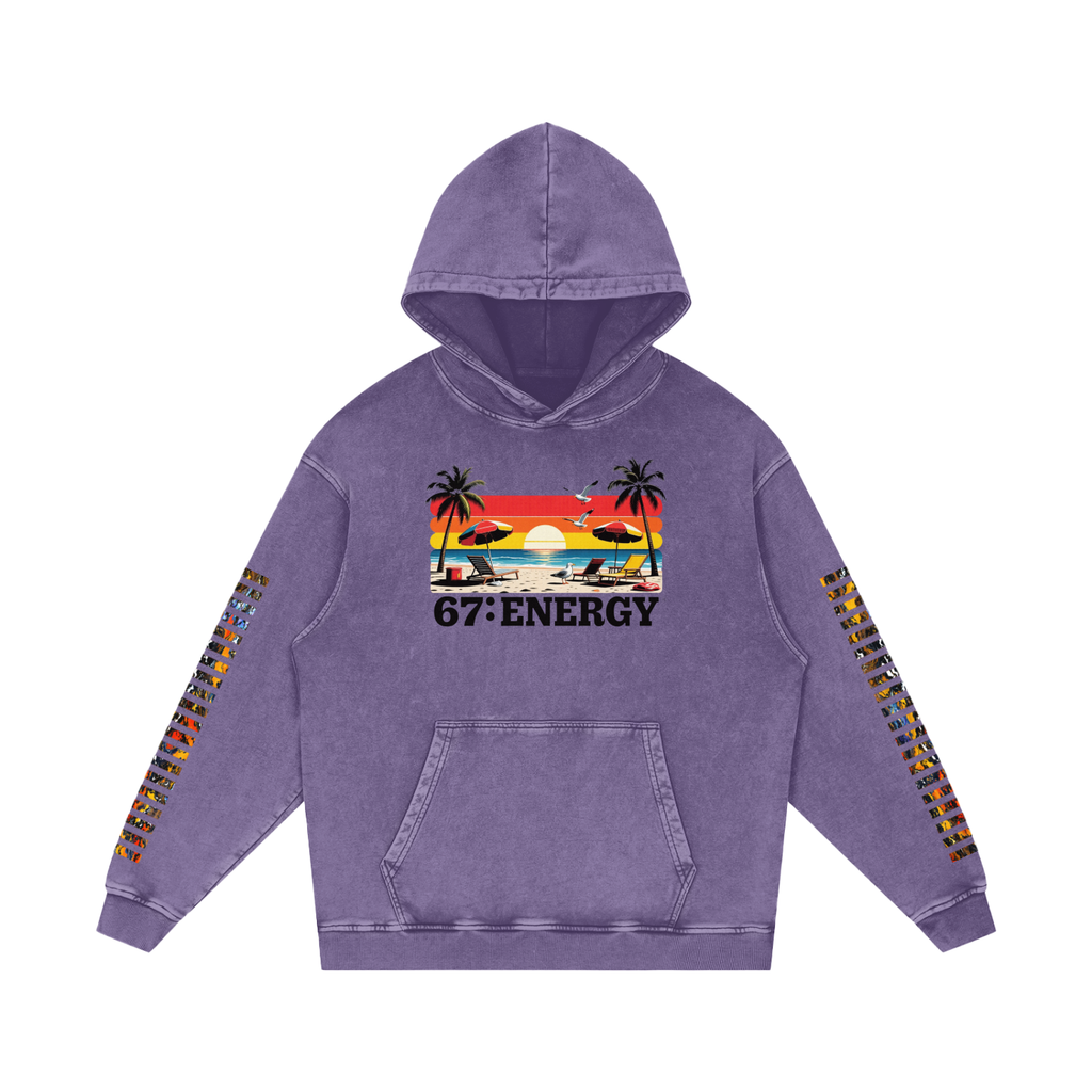Not Dull Snow Washed Loose Cotton Hoodie 67 Energy