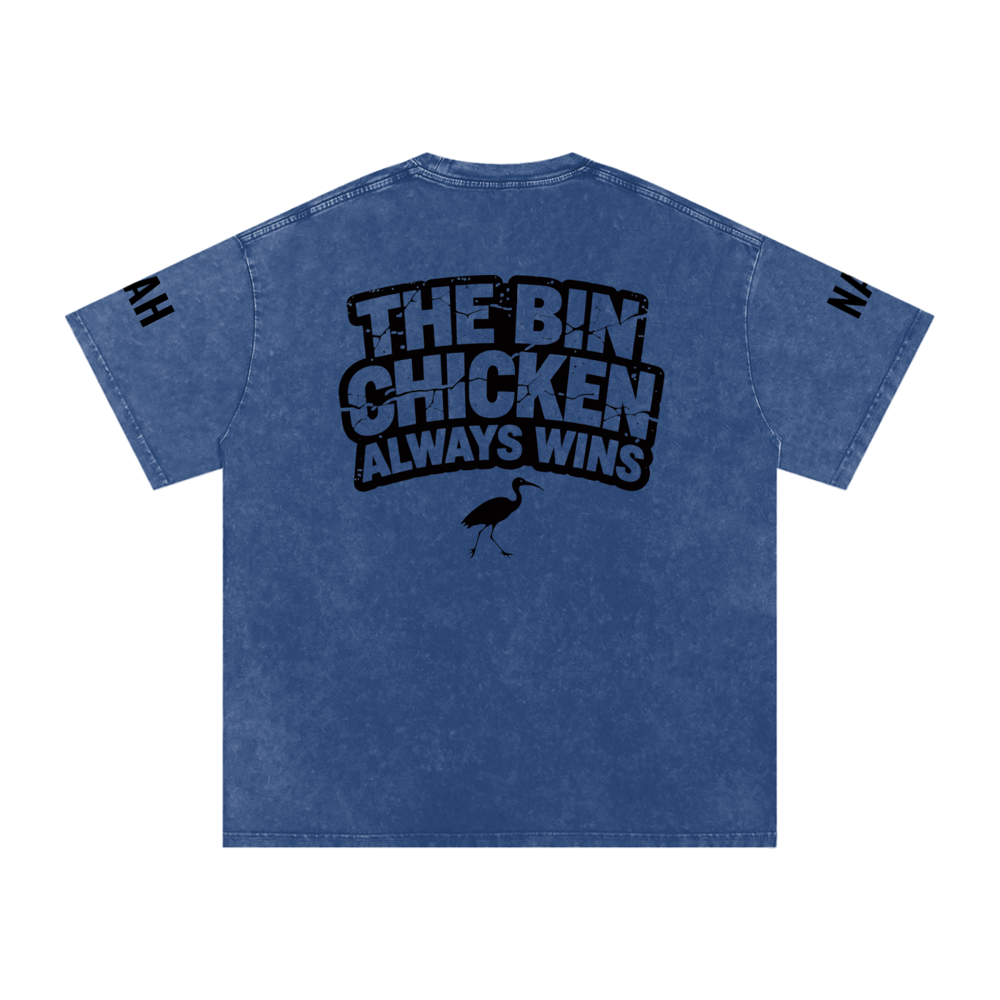 Not The Standard Snow Washed Oversized Cotton T-Shirt Bin Chicken Tee