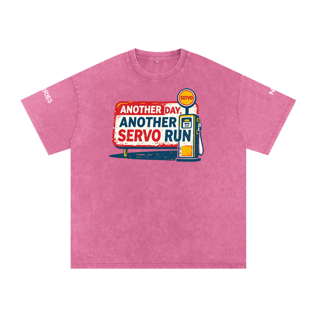 Not the Usual Snow Washed Oversized Cotton T-Shirt Another Day Servo Run Tee