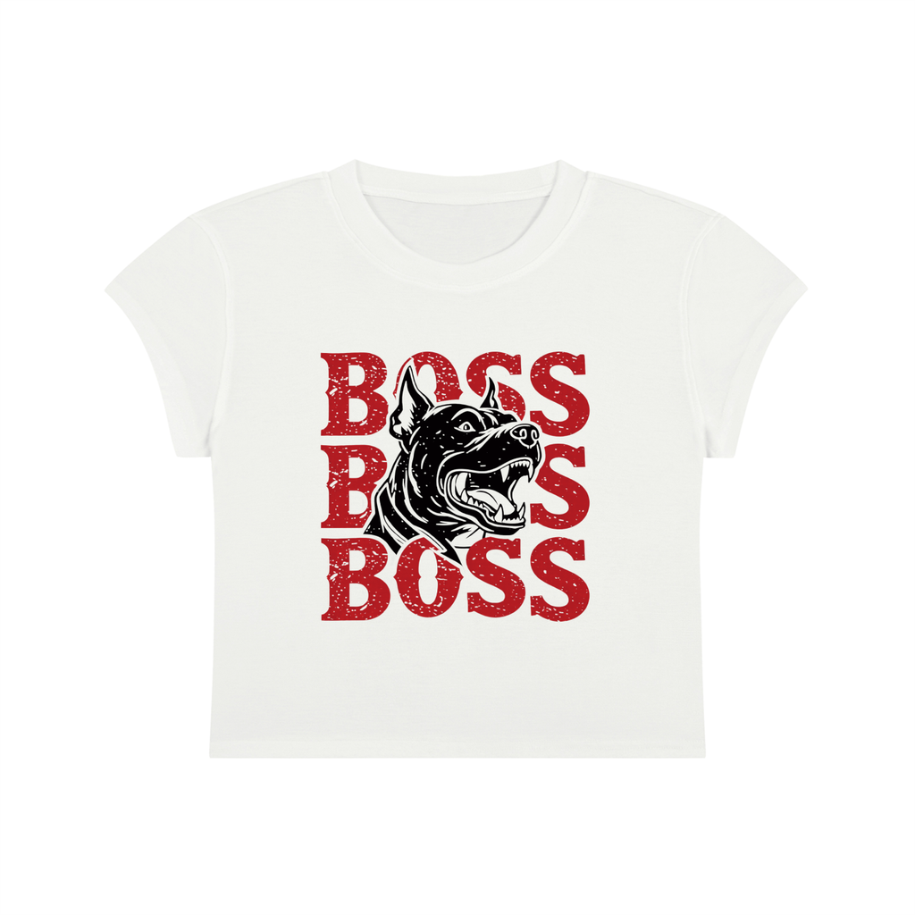 Not Silent Women's Slim-Fit Cropped T-Shirt - Boss Bark Women’s Crop Tee