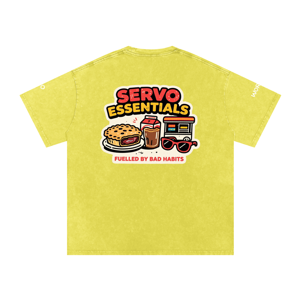 Not the Usual Snow Washed Oversized Cotton T-Shirt Another Day Servo Run Tee