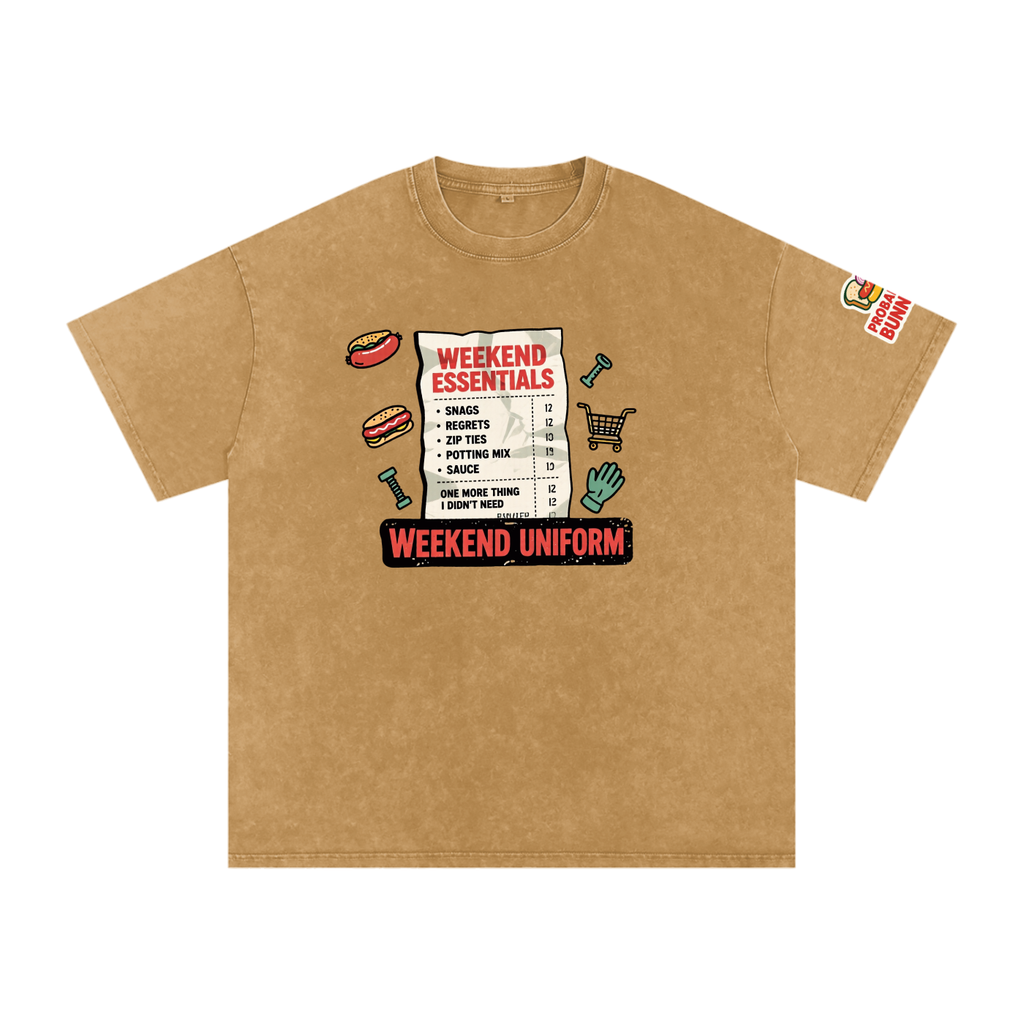 Not The Ordinary Snow Washed Oversized Cotton T-Shirt Flat Out Weekend Uniform Tee