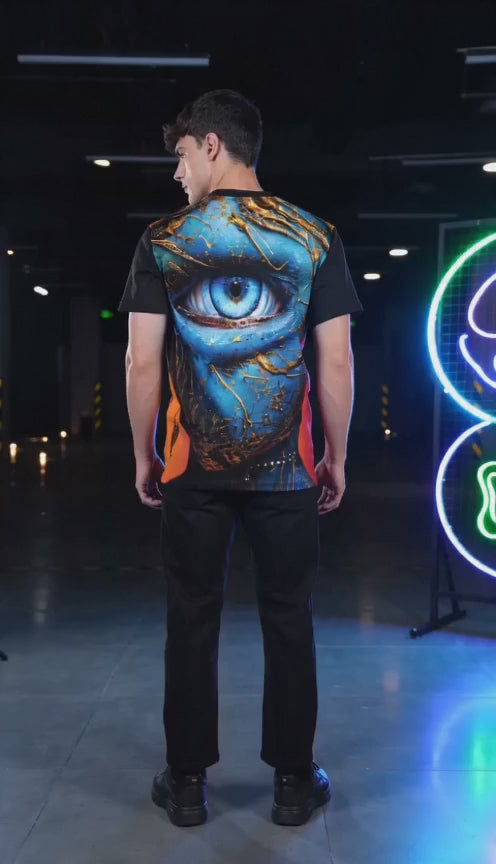 T-Shirt, Not A Normal Staple Cut & Sew Opal Blue Eye Art Tee