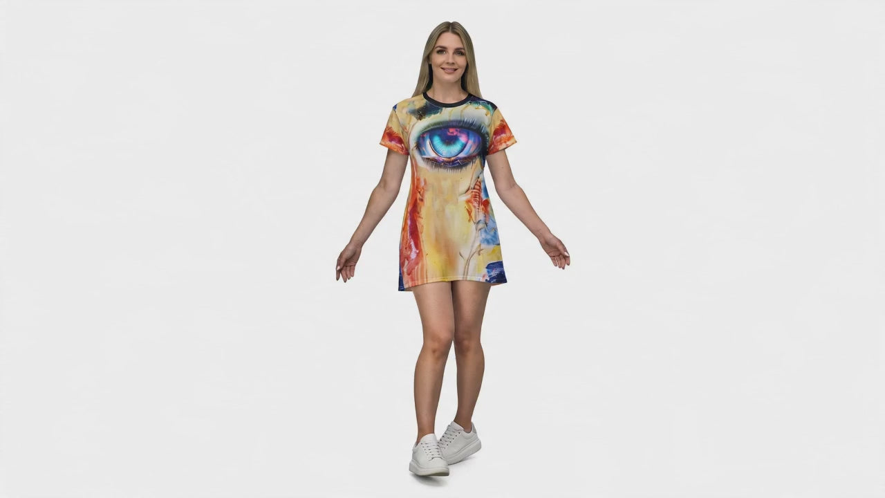 Not The Same Old Electric Opal Eye T-Shirt Dress